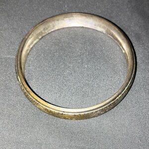 Classic Etched Vintage Silver Bangle Bracelet